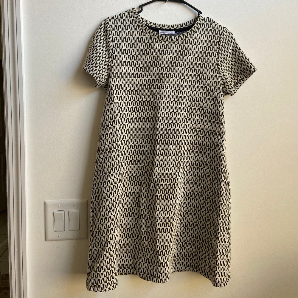 Zara Black & White Geometric Dress